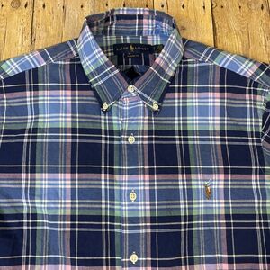 Polo Ralph Lauren Tartan Shirt Madras Plaid Mens Large